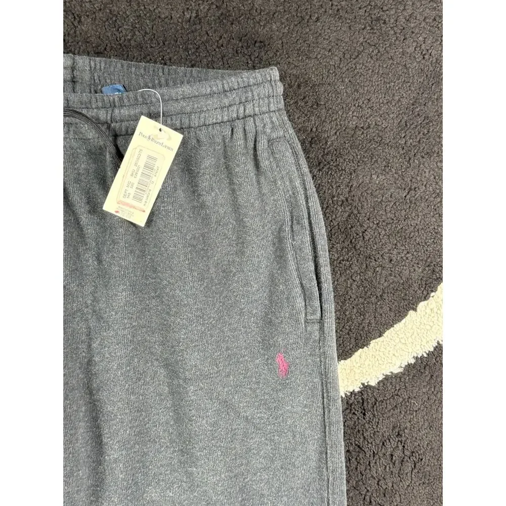 VTG Polo Ralph Lauren Sweatpants Mens Medium Gray Jogger Fleece Drawstring USA